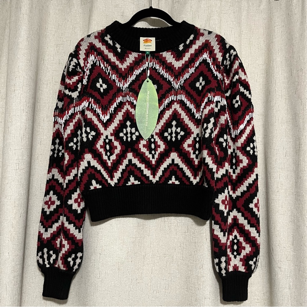 FARM Rio Rauti Beaded Sweater, NWT, Size XS (see measurements)